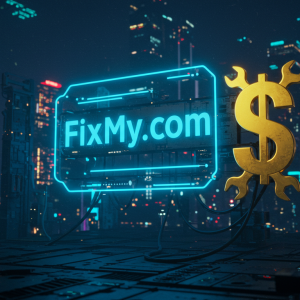 FixMy.com Neon Sign - AI Generated Illustration - xdomainx.com - Discover, Secure, Sell, Park Domains | &Redo at World's Leading Domain Marketplace - Unlock the Value of Premium Domains